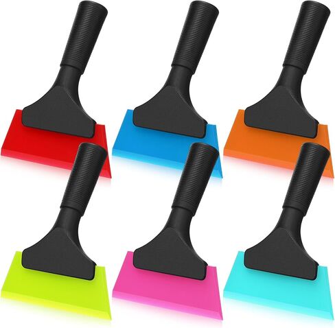 6 PCS Small Squeegee 5 Int Window Tint Silicone Squeegee Cleaning with Non Slip Handle Wiper Window Thinting Toins for Car Glass Mirror Bathour Auto (6 Colors) in Saudi Arabia