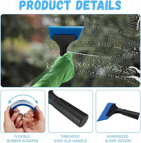 6 PCS Small Squeegee 5 Int Window Tint Silicone Squeegee Cleaning with Non Slip Handle Wiper Window Thinting Toins for Car Glass Mirror Bathour Auto (6 Colors) in Saudi Arabia