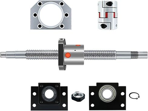 25mm 2505 2510 Ballscrew Set Kit with Single Double Nut + BKBF20 Support + DSG25H Nut Housing + D40L66 Coupling(SFU2510 Single nut,2400mm) in Saudi Arabia