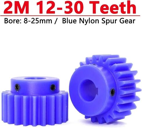 1pc Blue Nylon Spur Gear 2M 12 13 15 16 17 18 20 22 23 24 25 26 28 30 Teeth 2 Module Plastic Motor Gear with Step Bore 8-25mm(15mm (Keyway 5mm),17 Teeth) in Saudi Arabia
