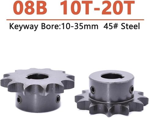 1pc 10t-20t 08b عجلة الدافع الصناعي 45# ترس سلسلة الصلب 10 11 12 13 14 15 16 17 18 19 20 أسنان مفتاح التجويف 10-35mm (16 مم (Keyway 5mm) ، 13 أسنان) in Saudi Arabia