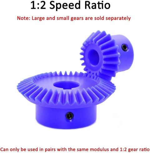 1pc 1: 2 1M نايلون ترس باسر 15 30 20 40 تجويف الأسنان 5 6 8 10 12mm 1 معامل ترس 90 درجة بزاوية التروس البلاستيكية (40 أسنان (تجويف 10 مم)) in Kuwait