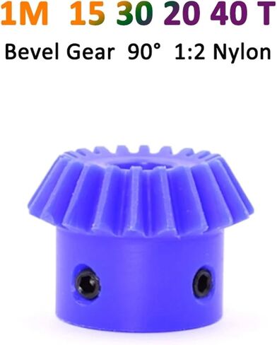 1pc 1: 2 1M نايلون ترس باسر 15 30 20 40 تجويف الأسنان 5 6 8 10 12mm 1 معامل ترس 90 درجة بزاوية التروس البلاستيكية (40 أسنان (تجويف 10 مم)) in Kuwait