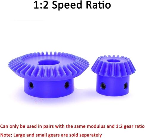 1pc 1: 2 1M نايلون ترس باسر 15 30 20 40 تجويف الأسنان 5 6 8 10 12mm 1 معامل ترس 90 درجة بزاوية التروس البلاستيكية (40 أسنان (تجويف 10 مم)) in Kuwait