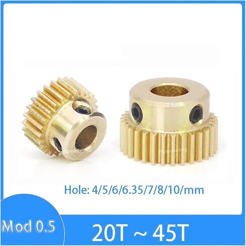 1pcs 0.5m 20t-45t ترس التروس النحاس خطوة التروس 0.5 وزارة الدفاع 20-45 تجويف الأسنان 4/5/6/6.35/7/8/10 مم لملحقات ناقل الحركة (6.35 مم ، 36 أسنان) in Saudi Arabia