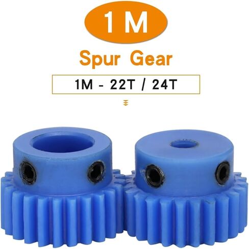 تروس النايلون 1M-22T/24T ارتفاع الأسنان 10 مم أسنان الملعب 3.14 ملم ترس محرك داخلي 5/6/6.35/7/8/10/12 مم أجزاء (8 مم ، 24 أسنان) in Kuwait