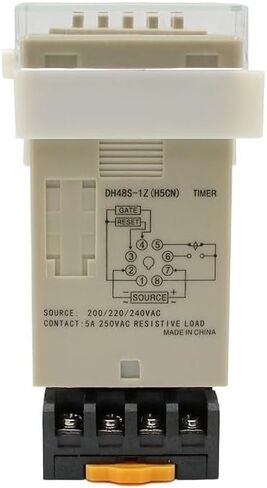DH48S-1Z Digital LED TIMER TIMER TIME SWITCH DH48S 0.01S-99H99M DIN RAIL AC110V 220V DC 12V 24V مع قاعدة المقبس (AC 110V) in Saudi Arabia