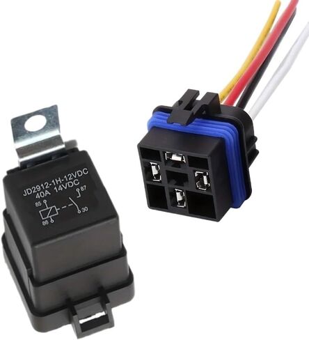 Car Auto Auto Automobile Relay مختومة مقاومة للماء DC12V 40A 5PIN 4PIN AUTO RELAY + حامل مع أسلاك طولها 105 مم (4 دبوس 24 فولت) in Saudi Arabia
