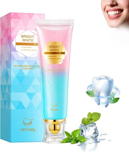 Niacinamide Whitening Toothpaste, Niacinamide Dazzling Toothpastes White, Niacinamide Toothpaste, Teeth Whitening, Toothpastes, Remove Tooth Stains, Gentle Mint, Fresh Breath, Deep Cleaning Care(1pcs) in Saudi Arabia