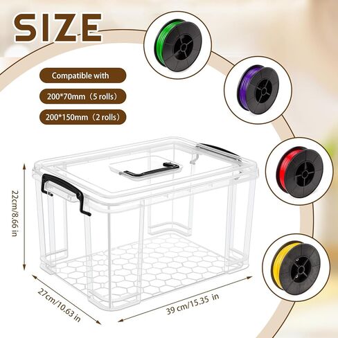 1 Pcs Filament Storage Box for 3D Printer 15 x 11 x 9 Inches Filament Storage Container Bin Dryer Box with Reusable Desiccants Total 10 Ounce in Kuwait
