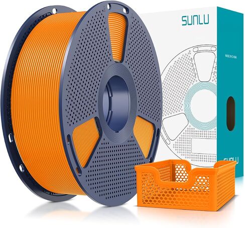 SUNLU Upgrade PLA+2.0 3D Printer Filament, High Speed PLA Plus Filament 1.75mm, 30mm/s - 600mm/s Print Range, Tougher and Stronger, Dimensional Accuracy +/-0.02mm, 1KG Spool(2.2lbs), Orange in Saudi Arabia