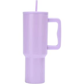 40 أوقية زجاجة ماء معزولة من الفولاذ المقاوم للصدأ مع مقبض وقش-بهلوان كبير للمشروبات الباردة-ترسوم خالية من BPA للسفر ، والمكتب (الوردي) in Kuwait