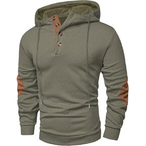 Jmierr Mens هوديز عرضية قطن غير رسمي محكم الأكمام الطويلة نصف زر بلووفرات مزقم in Kuwait