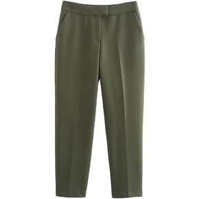 Women's Solid Color High Waist Ankle Pants in Kuwait