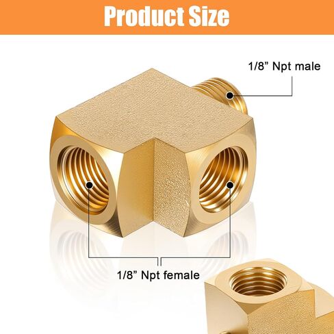 2 Pcs 1/8'' Npt Tee Barstock Street Tee Fittings 1/8" NPT Female Pipe to 1/8" Male Pipe to Female Pipes Fitting Metals Brass Barstock Street Pipes Hose Fitting in Saudi Arabia