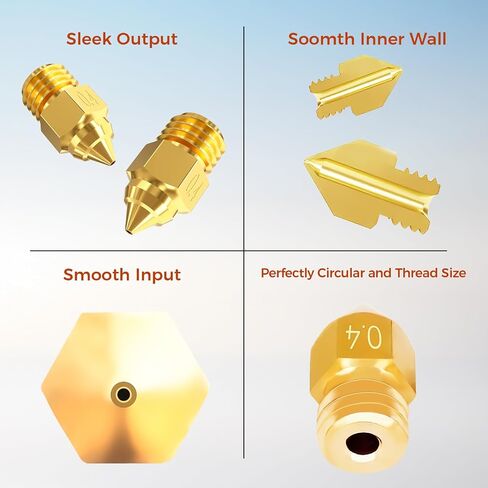 Creality Ender 5 Max Foutsles ، Printer 3D Printer Brass Hotend فوهة ، مجموعة فوهات راقية ، فوهة كتلة التدفئة الرسمية 5 Max ، لا تسد أي تسرب ، صلابة عالية (0.4 مم 5 مساءً) in Kuwait