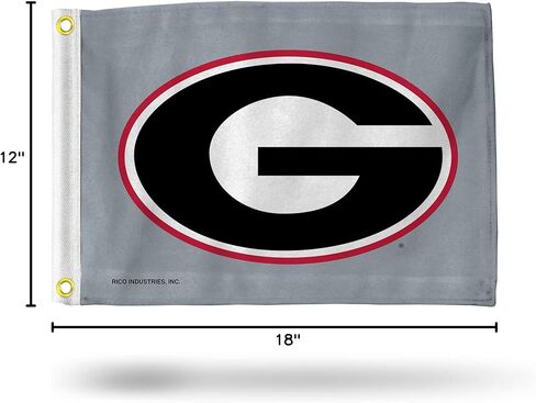 Georgia Bulldogs Flag - علم القارب - علامة جولف عربة - 12 "× 18" - رمادي in Kuwait