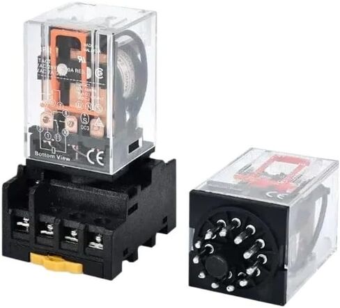 5/10pcs الترحيل الوسيط MK2P-I MK3P-I 8P/11P لفائف النحاس الفضة التلامس التلامس الكهرومغناطيسي الصغير مع قاعدة DC24V AC220V (5 PCS ، 2P-IDC24V مع قاعدة) in Saudi Arabia