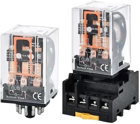 5/10pcs الترحيل الوسيط MK2P-I MK3P-I 8P/11P لفائف النحاس الفضة التلامس التلامس الكهرومغناطيسي الصغير مع قاعدة DC24V AC220V (5 PCS ، 2P-IDC24V مع قاعدة) in Saudi Arabia