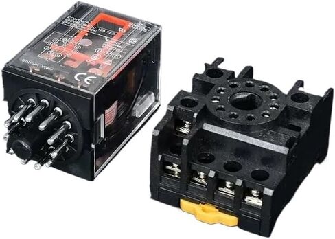 5/10pcs الترحيل الوسيط MK2P-I MK3P-I 8P/11P لفائف النحاس الفضة التلامس التلامس الكهرومغناطيسي الصغير مع قاعدة DC24V AC220V (5 PCS ، 2P-IDC24V مع قاعدة) in Saudi Arabia