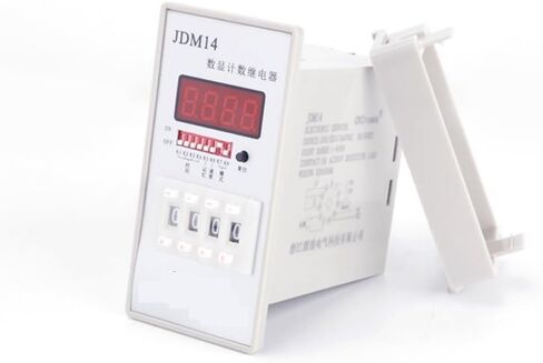 JDM14 Electronic Digital Counter Relay Power Failure Memory 12V/24V/220V 8PIN with Base Machinery Counter 1~9999 Resettable(12V) in Saudi Arabia