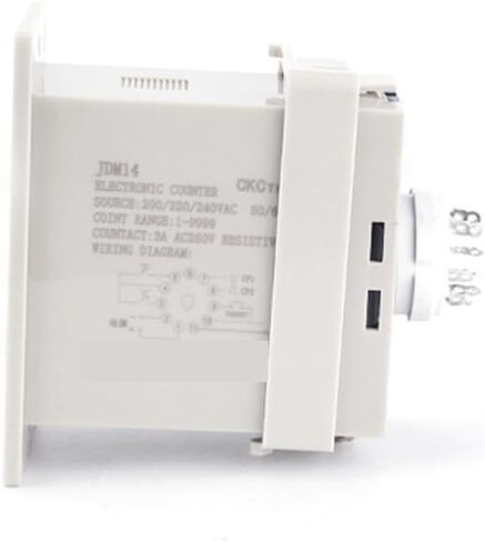 JDM14 Electronic Digital Counter Relay Power Failure Memory 12V/24V/220V 8PIN with Base Machinery Counter 1~9999 Resettable(12V) in Saudi Arabia