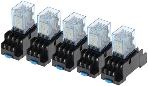 5set my4nj Coil AC12V AC24V DC12V DC24V DC 36V AC110V AC220V HH54P 5A ترحيل الغرض الكهرومغناطيسي المصغر مع القاعدة (AC 36V) in Saudi Arabia