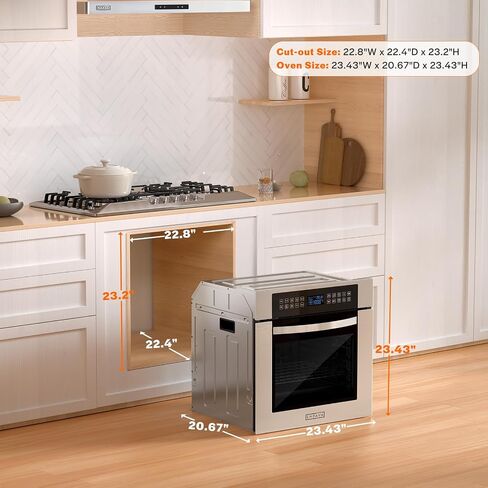 Empava 30" Electric Double Wall Oven Air Fryer Combo Convection Oven Built-in 10 Cooking Functions with LED Digital Display Convection Fan Touch Control in Stainless Steel EMPV-30WO05 in Saudi Arabia