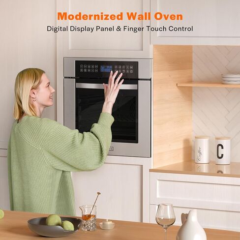 Empava 30" Electric Double Wall Oven Air Fryer Combo Convection Oven Built-in 10 Cooking Functions with LED Digital Display Convection Fan Touch Control in Stainless Steel EMPV-30WO05 in Saudi Arabia