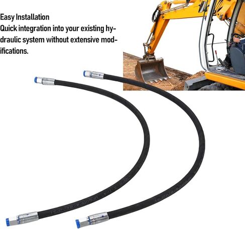 2PCS Excavator Diverter Valve Hoses M14 Interface 32in Length Throttle Valve Rubber Hose Optimized Hydraulic Functionality for Mini Excavators in Saudi Arabia