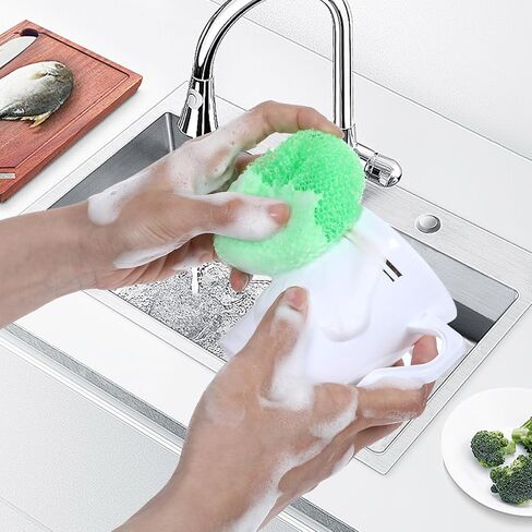 100 Pcs Plastic Scrubbers for Dishes, Round Pot Scrubbers for Kitchen Non Scratch Scouring Pads 3.35" Nylon Mesh Dish Scrubber Reusable Poly Mesh Scouring Dish Pads for Household Cleaning in Saudi Arabia