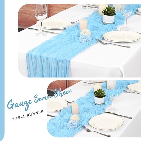 20 حزمة Terracotta Cheesecloth Table Runner Gauze 21.5 × 120inch نصف طاولة طاولة عداء بوهو Decor in Kuwait