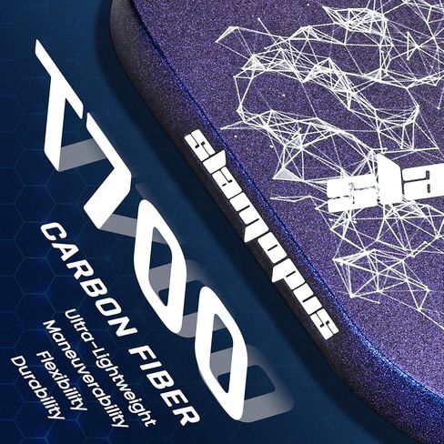 Pro Pickleball Paddle | T700 مجاذيف ألياف الكربون مع بلولك بلوتين مع البوليمرات البوليمرية البوليمرية الأساسية والاضطرابات الزائدة | قسط المخلل الكرة مضرب تحسن ودوران والطاقة | وافق USAPA in Kuwait