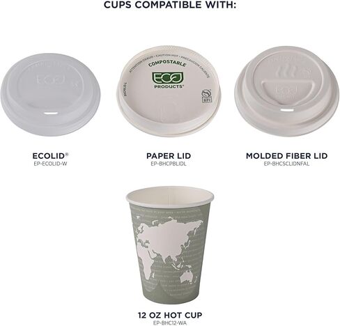 أكواب ساخنة قابلة للتكوين من ايكو برودكتس - 311.8 مل - حالة من 1000 - EP-BHC12-WA, 12 ounce in Kuwait