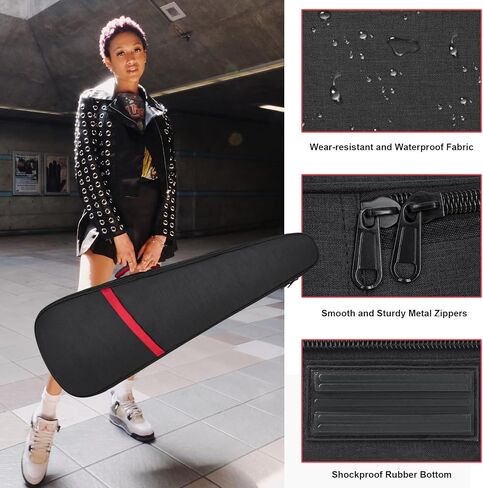 حقيبة جيتار الغيتار الكهربائية بحجم 11 مم كيس أزعج جيتار كهربائي مبطنة ، حقيبة ظهر للغيتار الكهربائي 39 بوصة مع حزام الرقبة والجيب ، الأسود in Kuwait