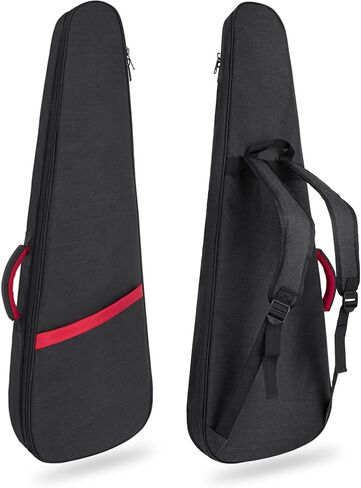 حقيبة جيتار الغيتار الكهربائية بحجم 11 مم كيس أزعج جيتار كهربائي مبطنة ، حقيبة ظهر للغيتار الكهربائي 39 بوصة مع حزام الرقبة والجيب ، الأسود in Kuwait