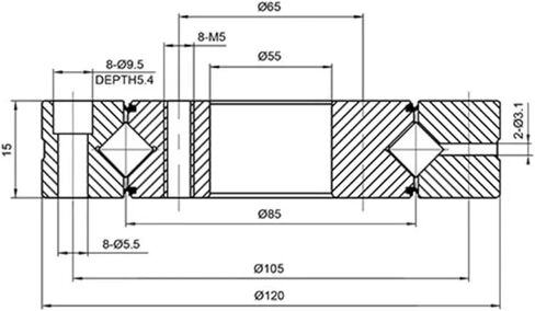 1PCS RU85 UUCC0 P5 55X120X15MM XRU5515 محامل الأسطوانة in Kuwait
