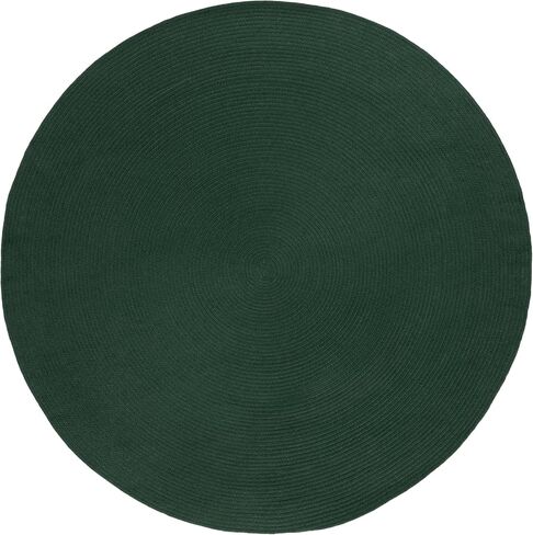 SAFAVIEH Braided Collection Area Rug - 4' Round, Dark Green, Handmade Country Farmhouse, Ideal for High Traffic Areas in Living Room, Bedroom (BRD402Y) in Saudi Arabia
