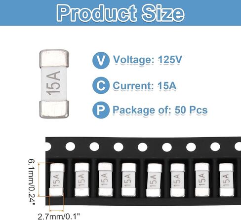MECCANIXITY 50Pack 125V 1A Surface Mount Device Fuse, One Time Fast Acting Surface Mount 1808 Square Ceramic Fuses for LED Lighting Battery Devices Telecom System Over Current Protection in Saudi Arabia