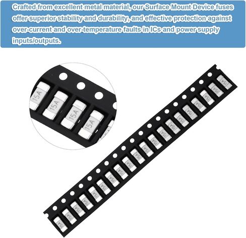 MECCANIXITY 50Pack 125V 1A Surface Mount Device Fuse, One Time Fast Acting Surface Mount 1808 Square Ceramic Fuses for LED Lighting Battery Devices Telecom System Over Current Protection in Saudi Arabia