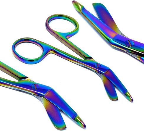 Tufail Lister Bandage Scissors 4.5" Multi Color Rainbow Stainless Steel in Saudi Arabia