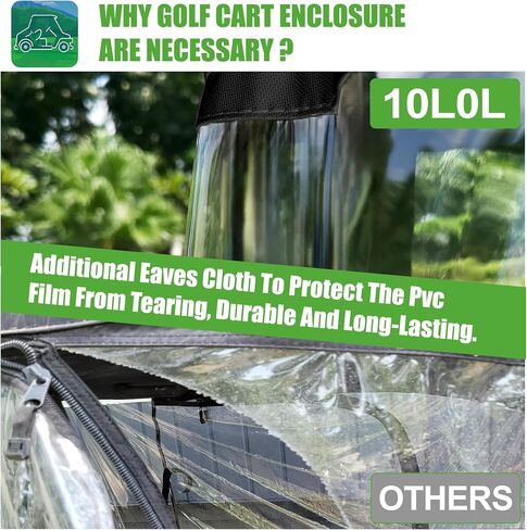 10L0L Golf Cart Carting حاويات 4 السقف الممتد للركاب ، غلاف أمطار عالمي للجولف لـ Yamaha Ezgo Txt RXV Car Car السابقة DS 86.61 in Saudi Arabia