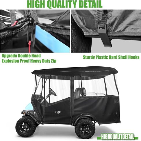 10L0L Golf Cart Carting حاويات 4 السقف الممتد للركاب ، غلاف أمطار عالمي للجولف لـ Yamaha Ezgo Txt RXV Car Car السابقة DS 86.61 in Saudi Arabia
