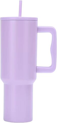 40 أوقية زجاجة ماء معزولة من الفولاذ المقاوم للصدأ مع مقبض وقش-بهلوان كبير للمشروبات الباردة-ترسوم خالية من BPA للسفر ، والمكتب (الوردي) in Kuwait