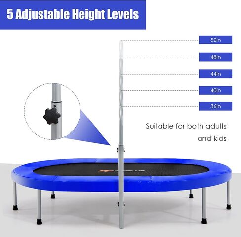 goplus trampoline قابلة للطي ، ادخل أطفال مصغرة مزدوجة ترامبولين مع الدرابزين المركزي القابل للتعديل ووسادة السلامة ، التمارين الرياضية للقلب الداخلي في الهواء الطلق ، حمولة كحد أقصى 330 رطلاً in Kuwait
