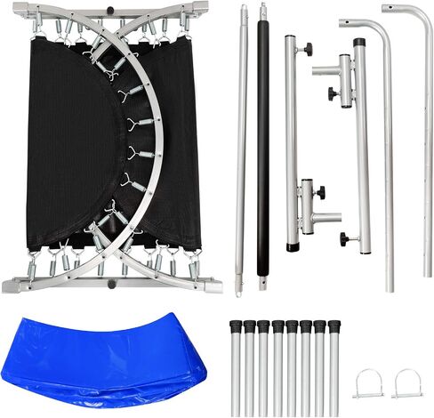 goplus trampoline قابلة للطي ، ادخل أطفال مصغرة مزدوجة ترامبولين مع الدرابزين المركزي القابل للتعديل ووسادة السلامة ، التمارين الرياضية للقلب الداخلي في الهواء الطلق ، حمولة كحد أقصى 330 رطلاً in Kuwait
