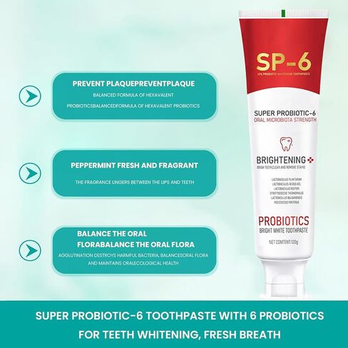 2pcs SP6 Probiotic Whitening Spatte ، SP 6 معجون أسنان ، SP-6 تبييض فائقة ، أنفاس طازجة in Kuwait