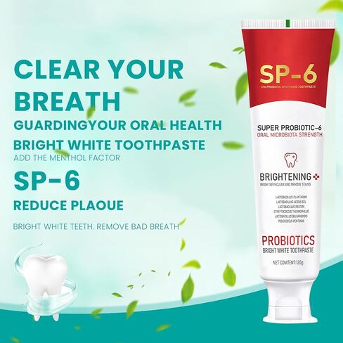 2pcs SP6 Probiotic Whitening Spatte ، SP 6 معجون أسنان ، SP-6 تبييض فائقة ، أنفاس طازجة in Kuwait
