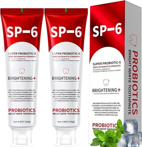 Sp-6 Probiotics Whitening Toothpaste - Sp6 Brightening Tooth Paste Enhanced Super Probiotic Formula Deep Cleaning Fresh Breath Dental Gum Health Oral Microbiota Strength Enamel Care in Saudi Arabia