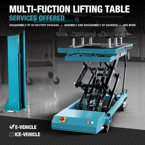 BIG RED Hydraulic Electric E-Vehicle Battery Lift Table, Movable Lift Platform with Adjustable Height, High Drop Arrest, and Dual Pump - 1 Ton (2,204 lbs) Capacity in Saudi Arabia
